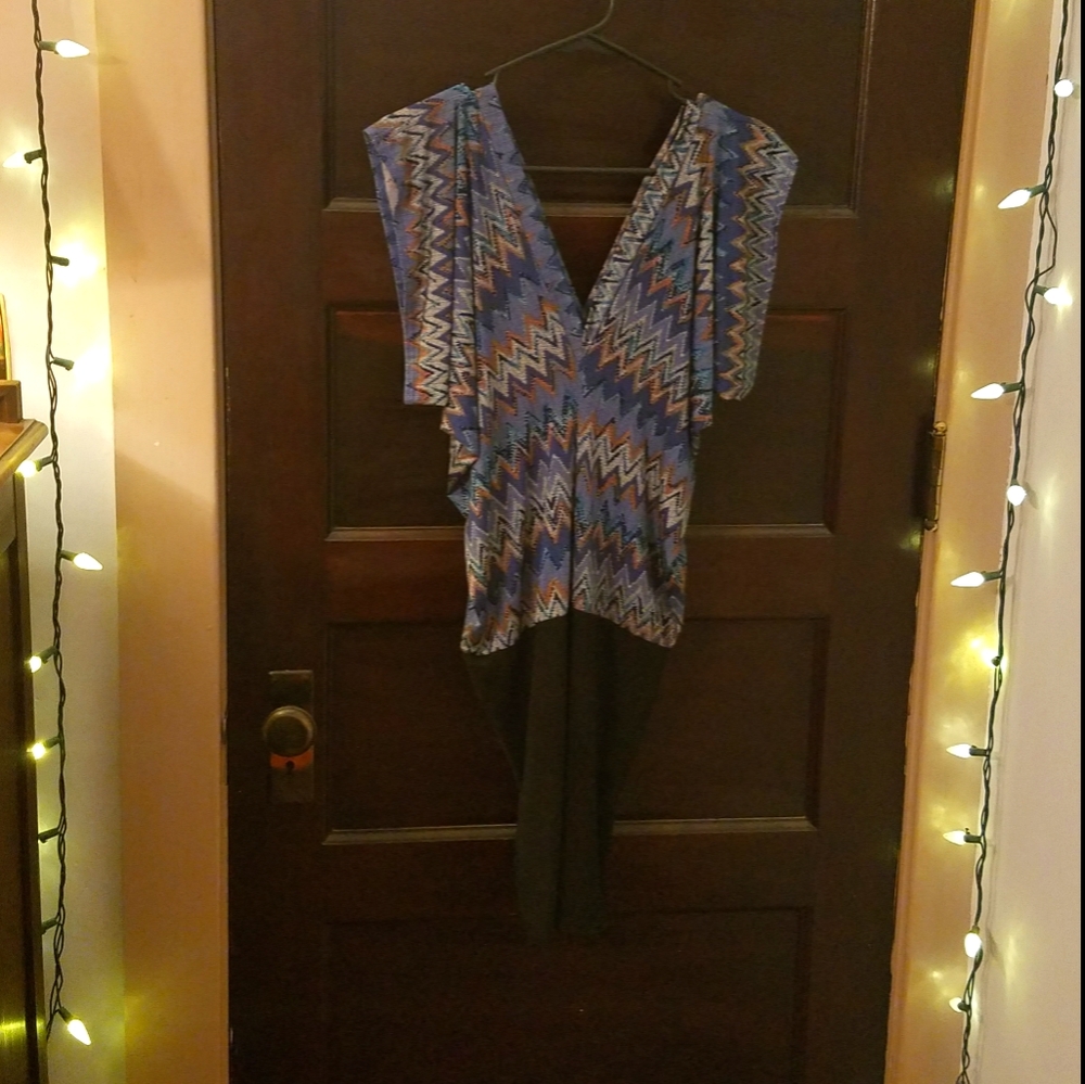 Blue V Neck Dress